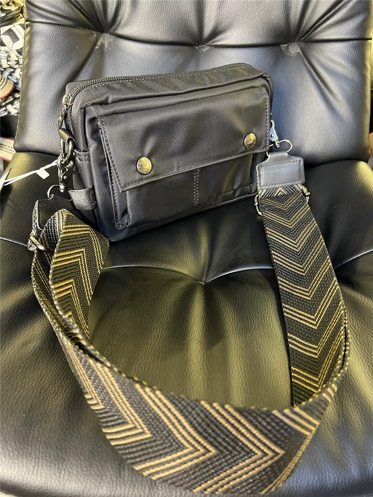 Túi đeo chéo nam nylon thời trang threebox phong cách Nhật Bản dành cho giới trẻ unisex túi đeo vai ruy băng túi đựng điện thoại nhẹ