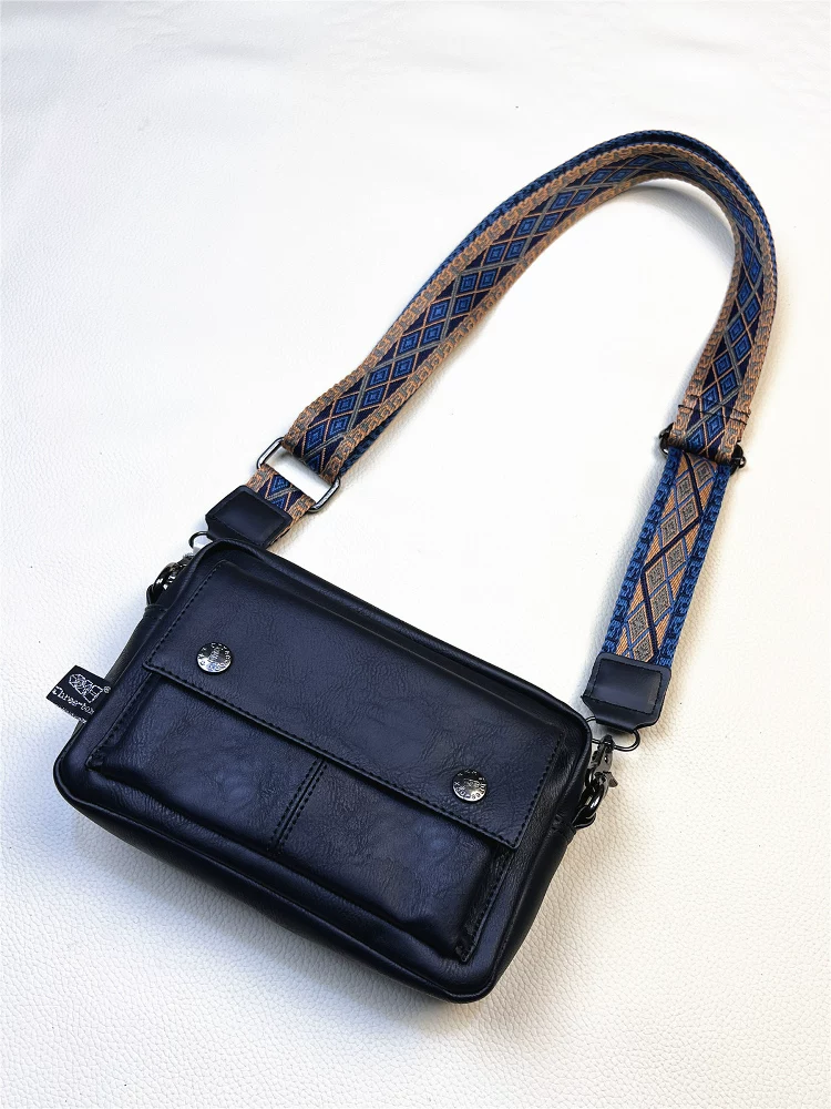 Túi đeo vai nam mới đa năng và thời trang, túi đeo chéo, ba lô ruy băng unisex phong cách Nhật Bản dành cho giới trẻ, túi đựng điện thoại ngoài trời hợp thời trang