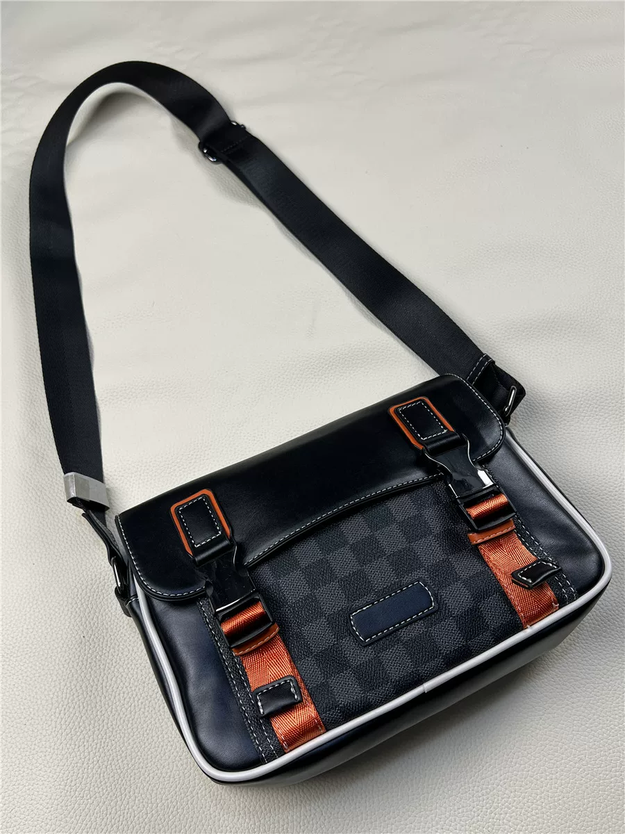 Túi đeo chéo kẻ caro thời trang mới 2024, túi nam thời thượng, túi đeo vai kiểu messenger, balo nắp gập đi xe máy