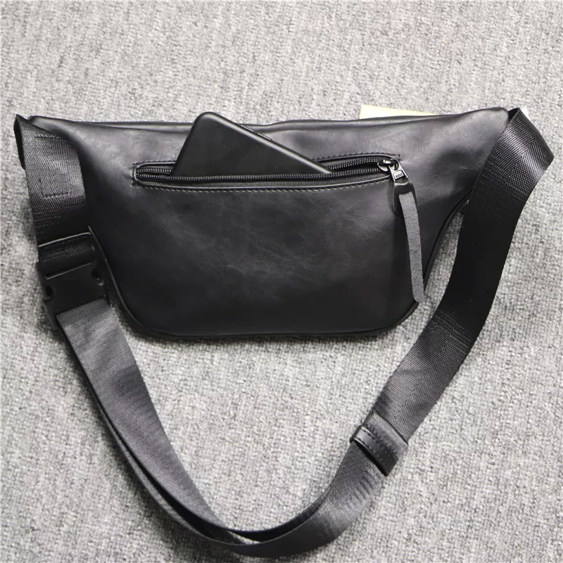 how2play Túi đeo ngực nam phong cách Nhật Bản thời trang hình chiếc bánh bao độc đáo Túi đeo thắt lưng unisex đeo chéo ba lô da mềm