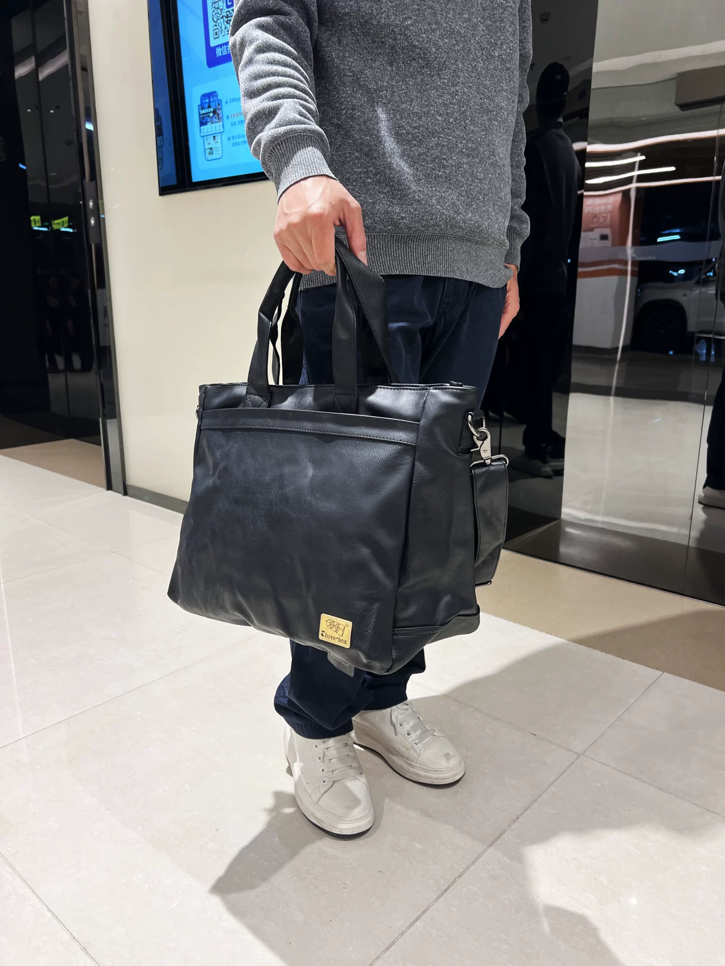 Túi xách nam phong cách Nhật Bản và Hàn Quốc, túi tote công sở sức chứa lớn, túi đeo chéo thông thường, túi đựng máy tính cặp thời trang