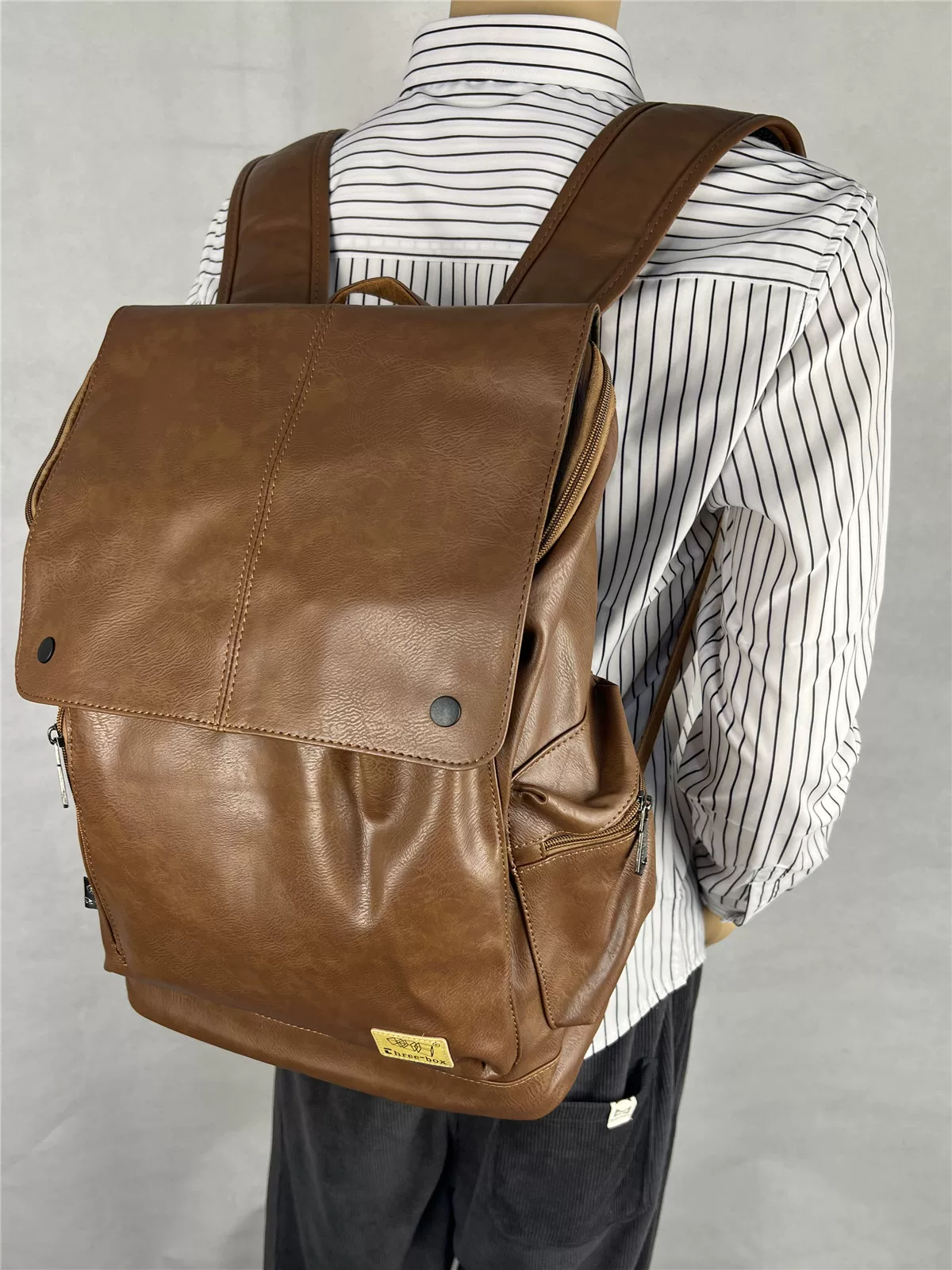 Ba lô ba lô phong cách Hàn Quốc thời thượng dành cho nam và nữ sinh viên, ba lô du lịch bằng da dành cho giới trẻ, túi du lịch đựng máy tính cỡ lớn