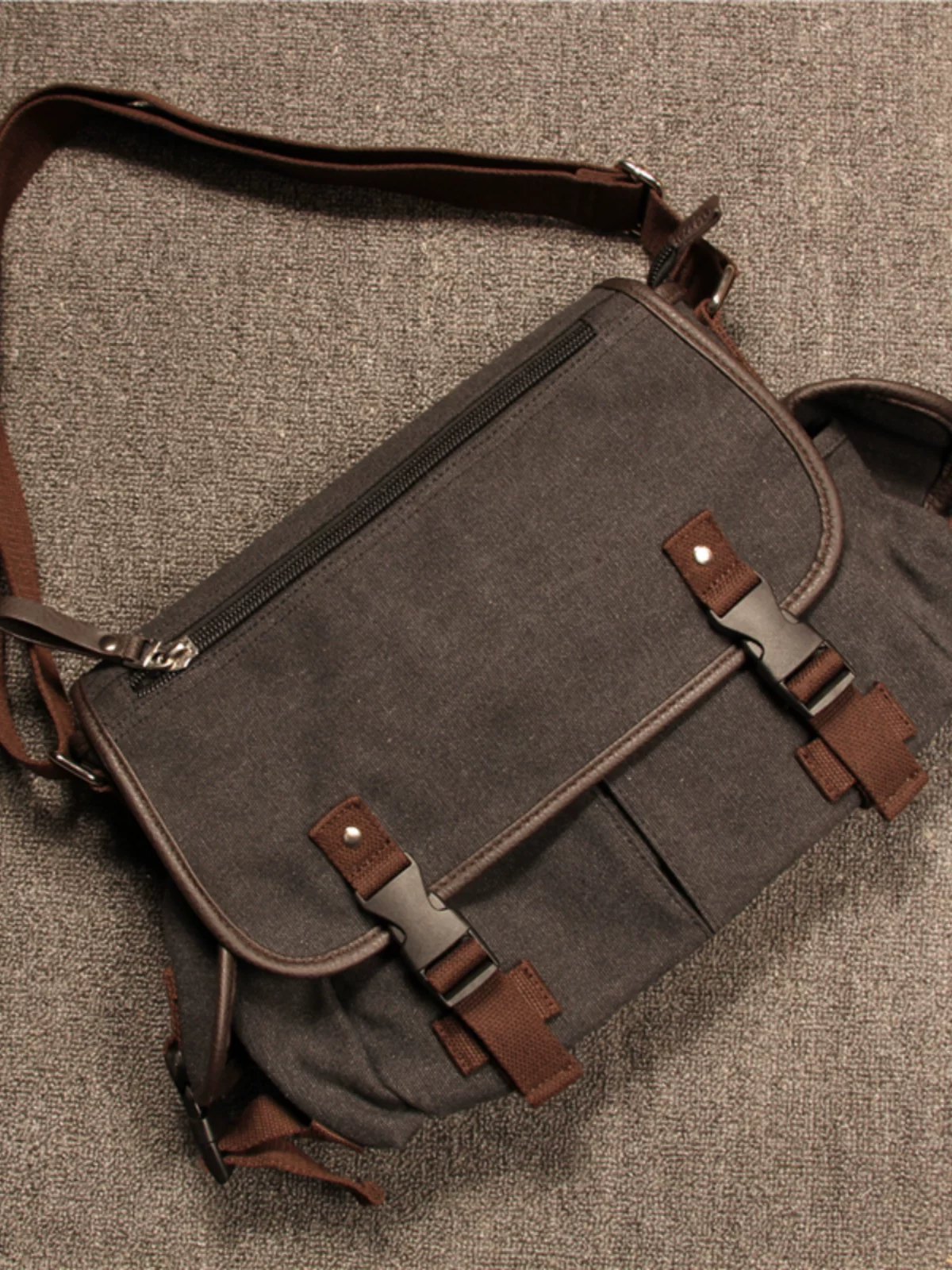 Túi đeo vai bằng vải canvas chất lượng cao dành cho nam hợp thời trang, túi đeo chéo thoáng khí dành cho xe máy thông thường, túi đeo chéo nam Nhật Bản và Hàn Quốc, túi học sinh