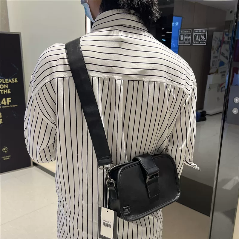 Túi đeo vai nam phong cách Nhật Bản thời thượng Threebox, kiểu dáng hộp, unisex, nhỏ gọn, phong cách đường phố, dùng được cho cả nam và nữ