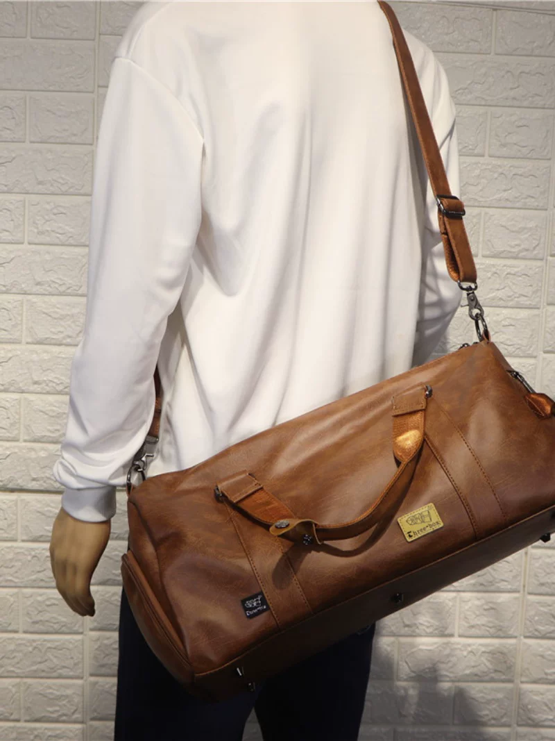 Túi xách nam ba ngăn kiểu Âu Mỹ, túi du lịch nam cỡ lớn, thời trang, túi đeo chéo nam kiểu xô