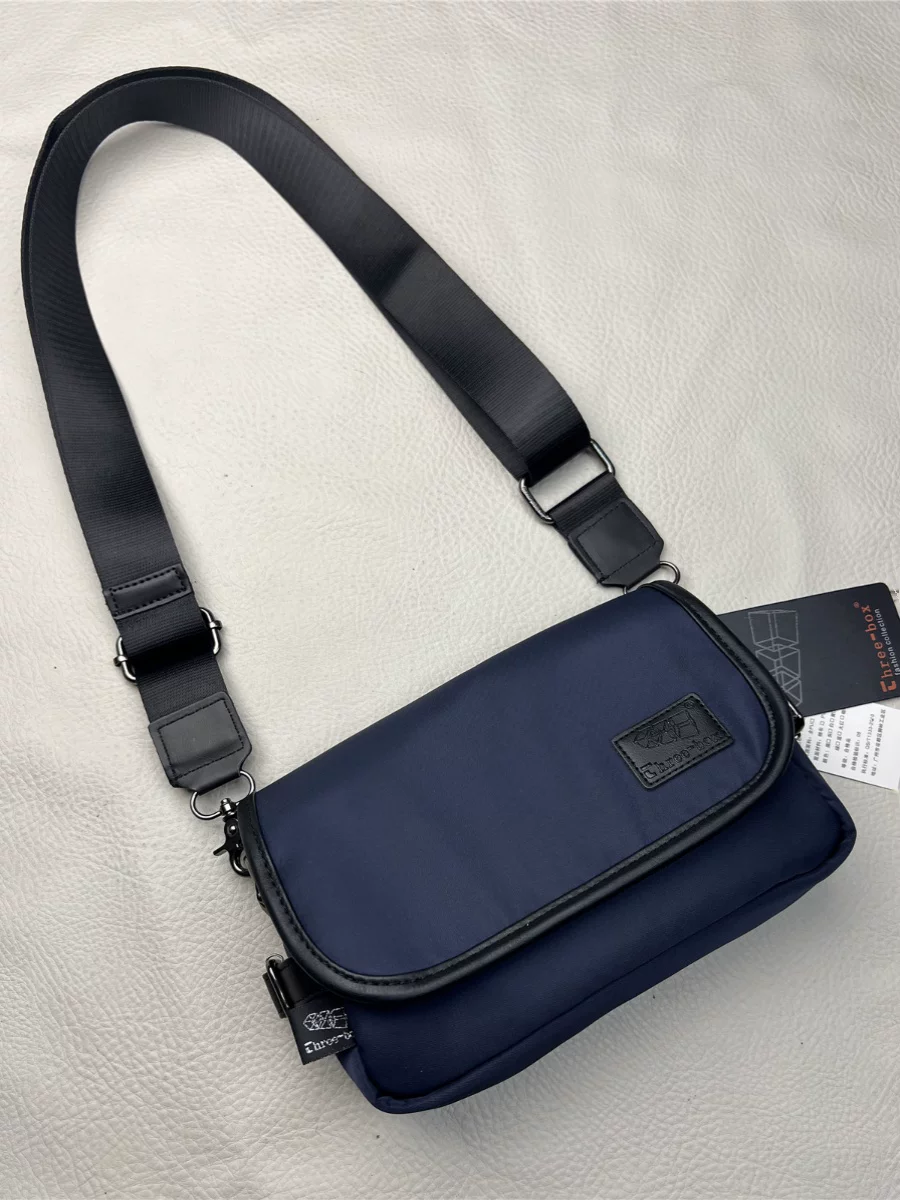 Túi xách nam phong cách Trung Hoa Threebox Túi đeo chéo nylon Nhật Bản túi nhỏ có nắp gập chống thấm nước túi đeo vai thể thao dành cho nữ