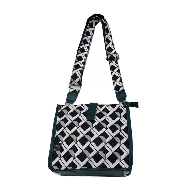 Túi đeo chéo vải canvas phong cách Nhật Bản và Hàn Quốc Threebox dành cho bé trai, túi đeo vai unisex sọc phong cách đường phố, ba lô nam hợp thời trang.