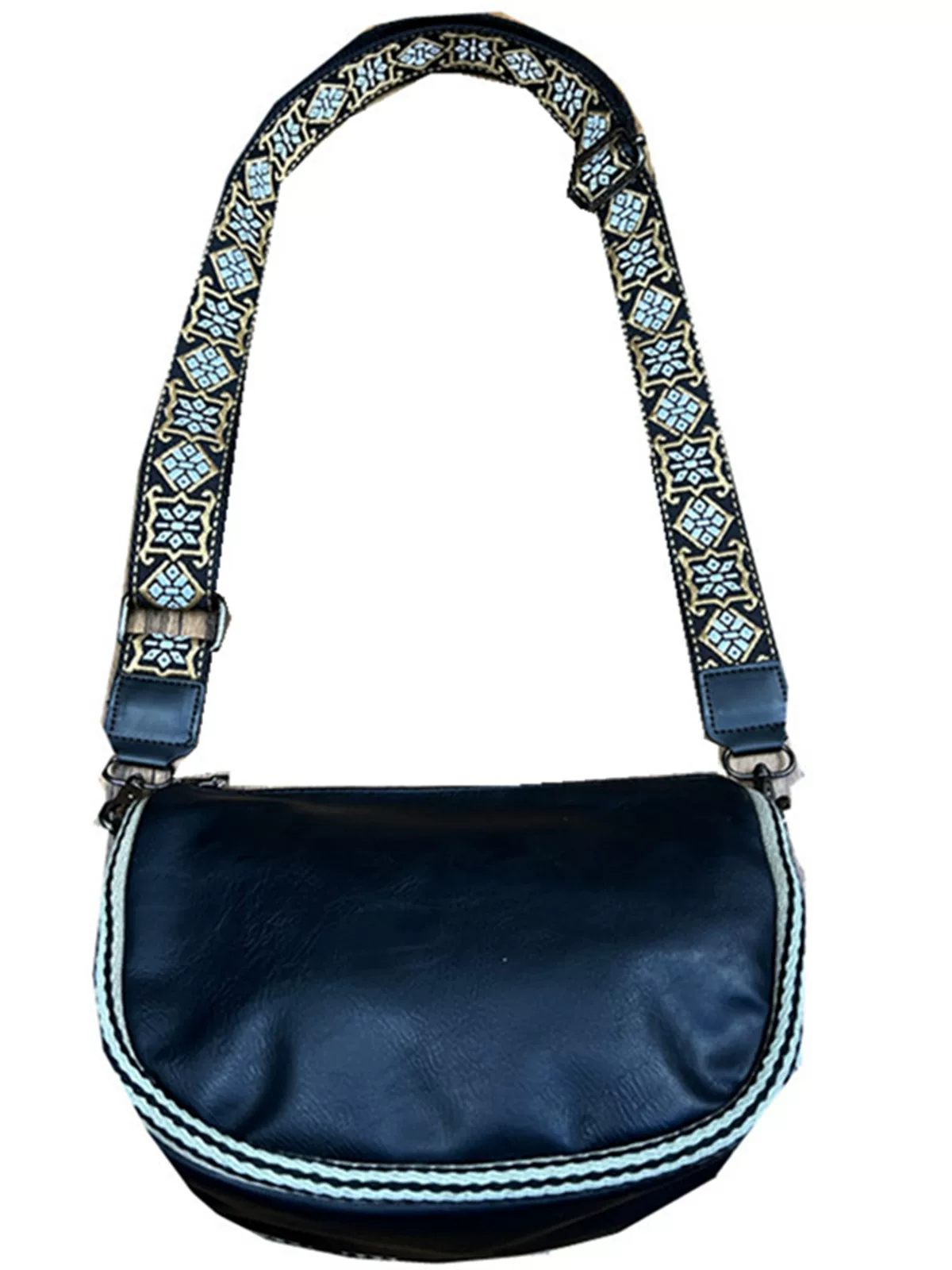 Túi hình lưỡi liềm hợp thời trang dành cho nam giới của Threebox, túi đeo chéo kiểu Hàn Quốc và Nhật Bản, túi đeo vai bằng da mềm kiểu Anh thông thường