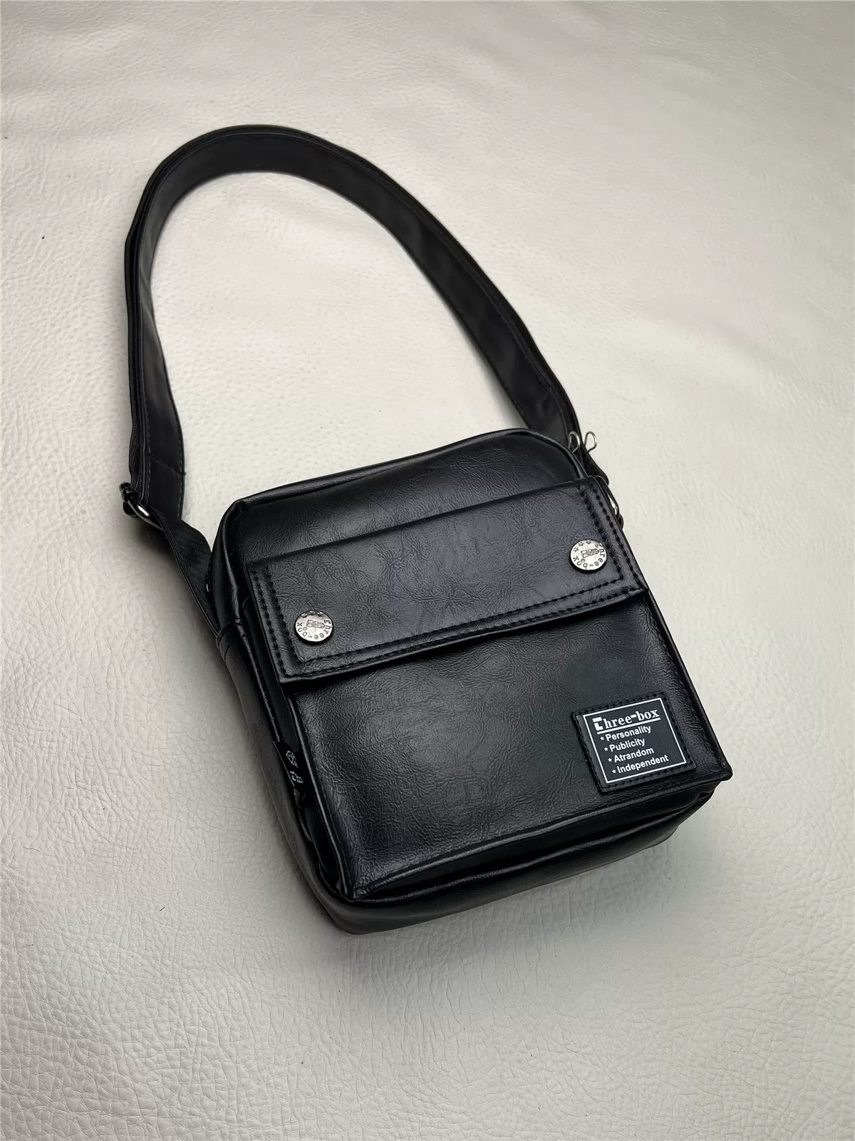 Túi đeo vai nam kiểu Hàn Quốc và Nhật Bản thời thượng, túi đeo chéo mini dọc thời trang, ba lô nhỏ hình vuông phong cách ins