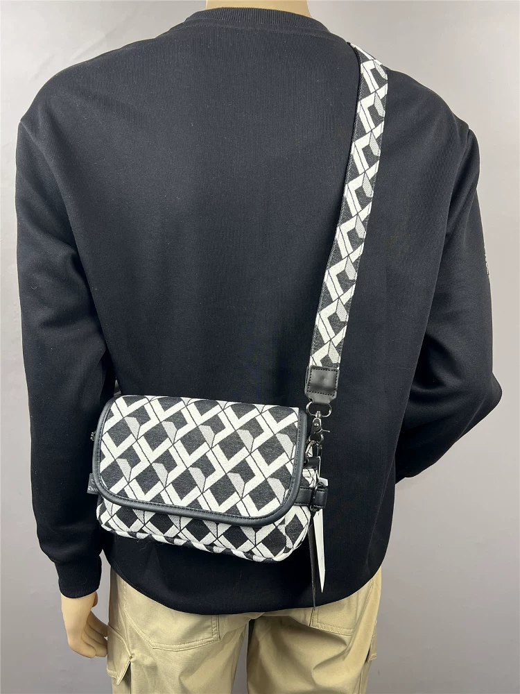 Túi đeo chéo vải bố phong cách Hàn Quốc mùa hè 2025, unisex, thời trang, kiểu dáng giản dị, đa năng, nhỏ gọn, họa tiết ca rô