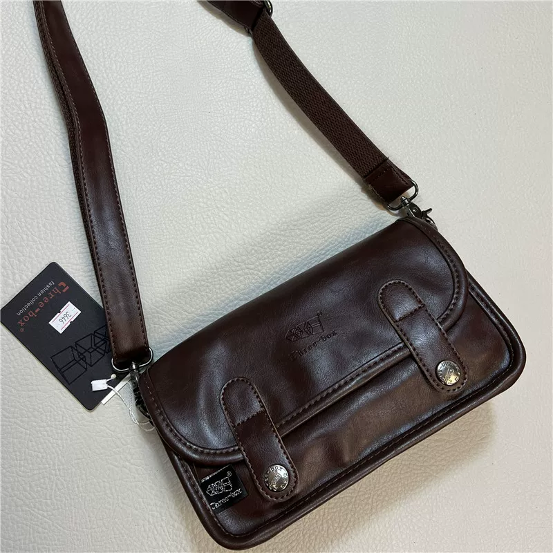 Túi đeo chéo nam ba ngăn mới năm 2025, phong cách retro giản dị unisex, balo đeo chéo nhỏ kiểu Nhật Bản, Hàn Quốc, Anh