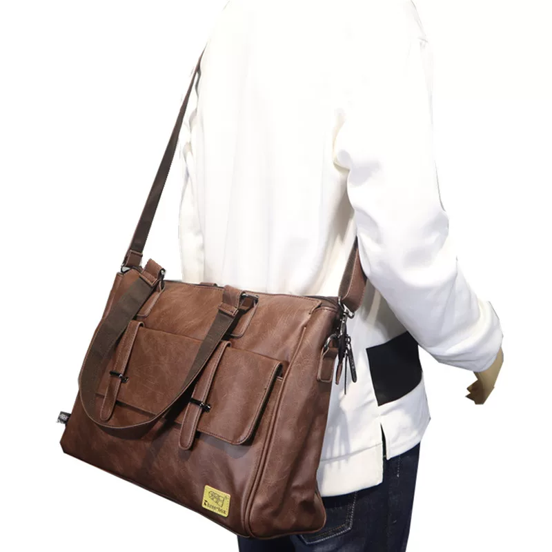 Ba hộp túi xách nam hợp thời trang, túi đeo chéo nam công sở thời trang, túi xách lớn, cặp đựng máy tính, ba lô du lịch