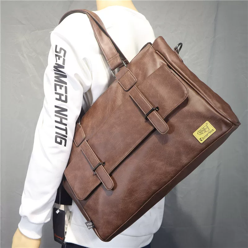 Ba hộp túi xách nam hợp thời trang, túi đeo chéo nam công sở thời trang, túi xách lớn, cặp đựng máy tính, ba lô du lịch