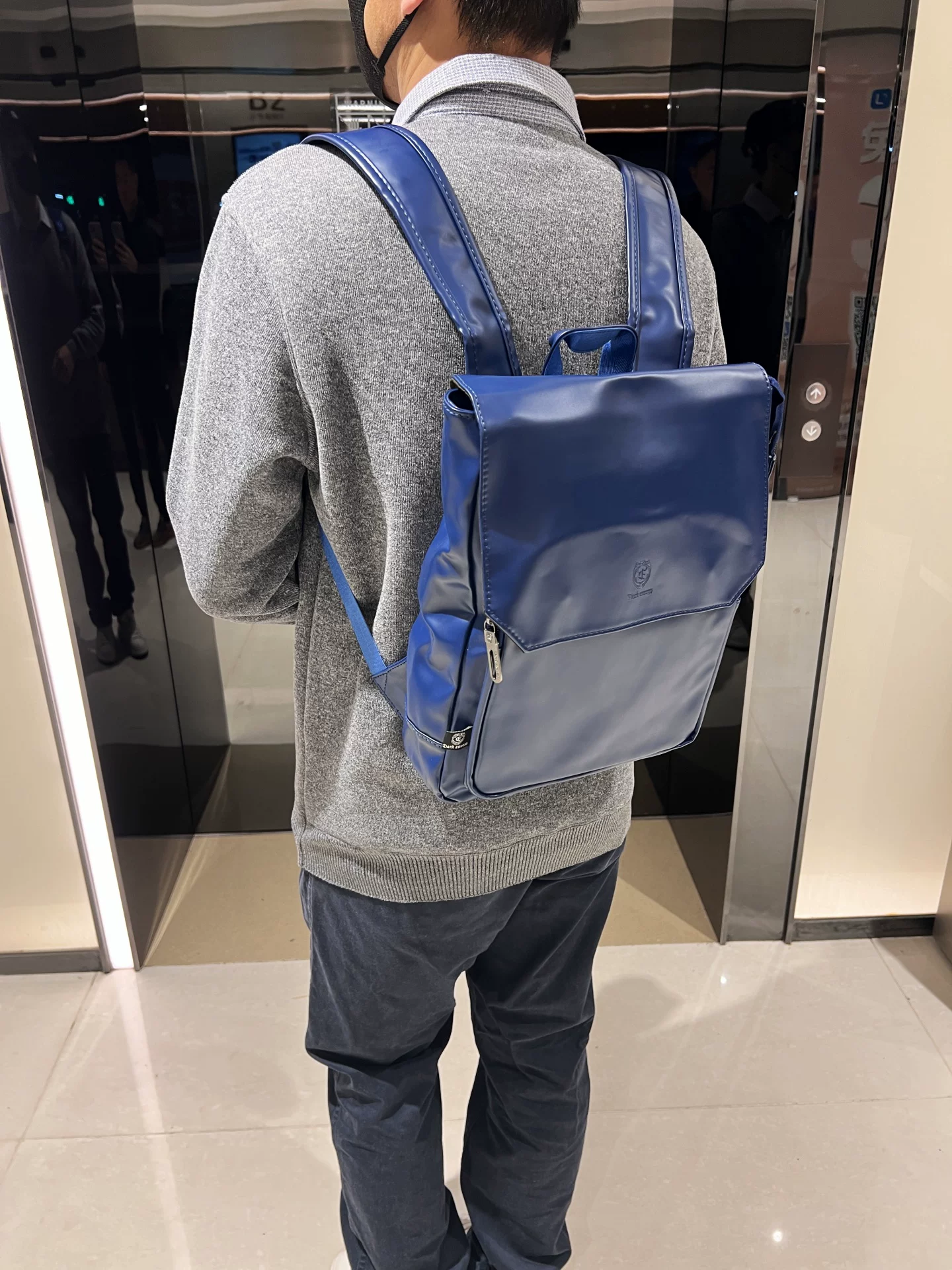 Ba lô da mềm ba ngăn dành cho nam, ba lô thời trang, túi đi học du lịch, túi đi học cổ điển dành cho học sinh trung học cơ sở, nam và nữ