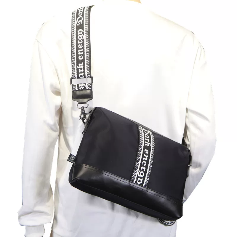 Dark Energy Thời trang Túi đeo vai nam bằng nylon chống thấm nước Túi đeo chéo dệt sọc đơn giản Ba lô ly hợp đơn giản