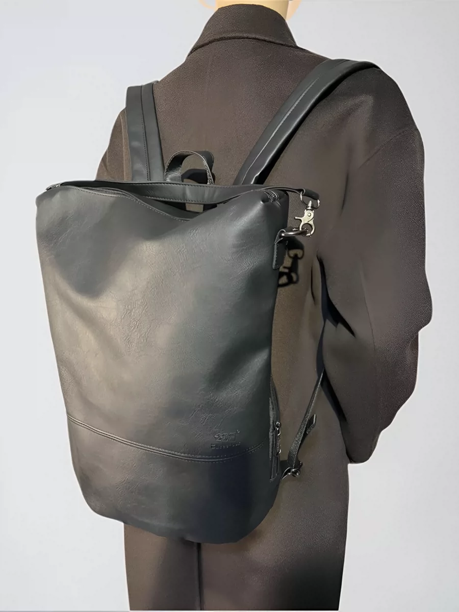 Ba lô nam thời thượng 2025 kiểu Nhật, chất liệu da thật, túi xách nữ phong cách retro, ba lô du lịch đi học