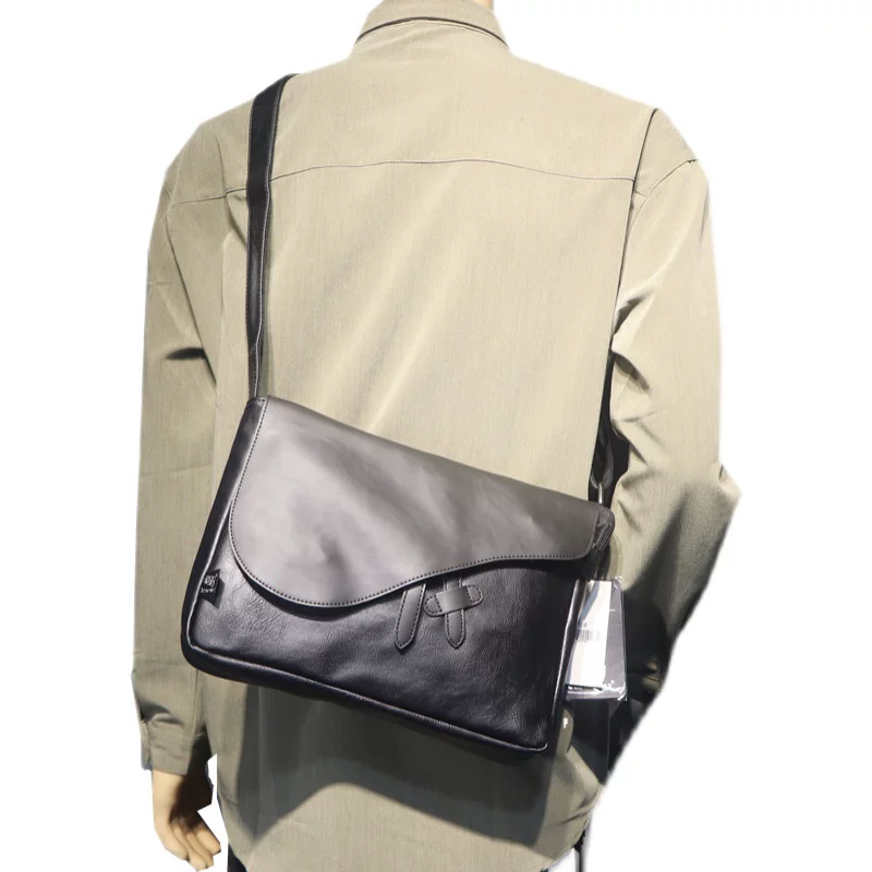 Túi đeo vai nam Hàn Quốc thời trang ba ngăn phong cách retro unisex, túi đeo chéo phong cách Nhật Bản, túi messenger dành cho người đi xe máy