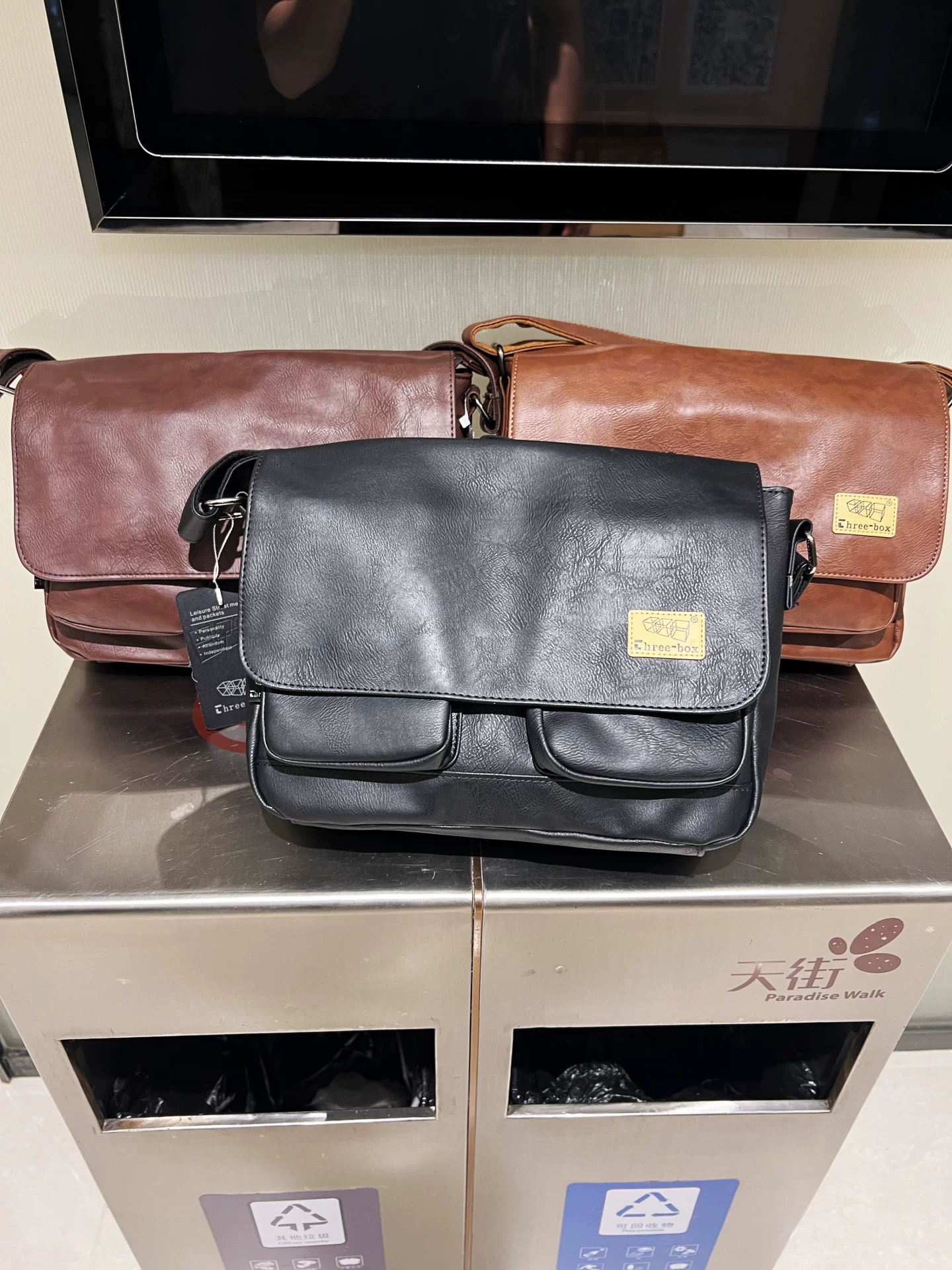Ba hộp túi xách cổ điển, túi đeo vai unisex thương hiệu thời thượng, túi đeo chéo thời trang đi làm đi xe máy đi ngắn ngày