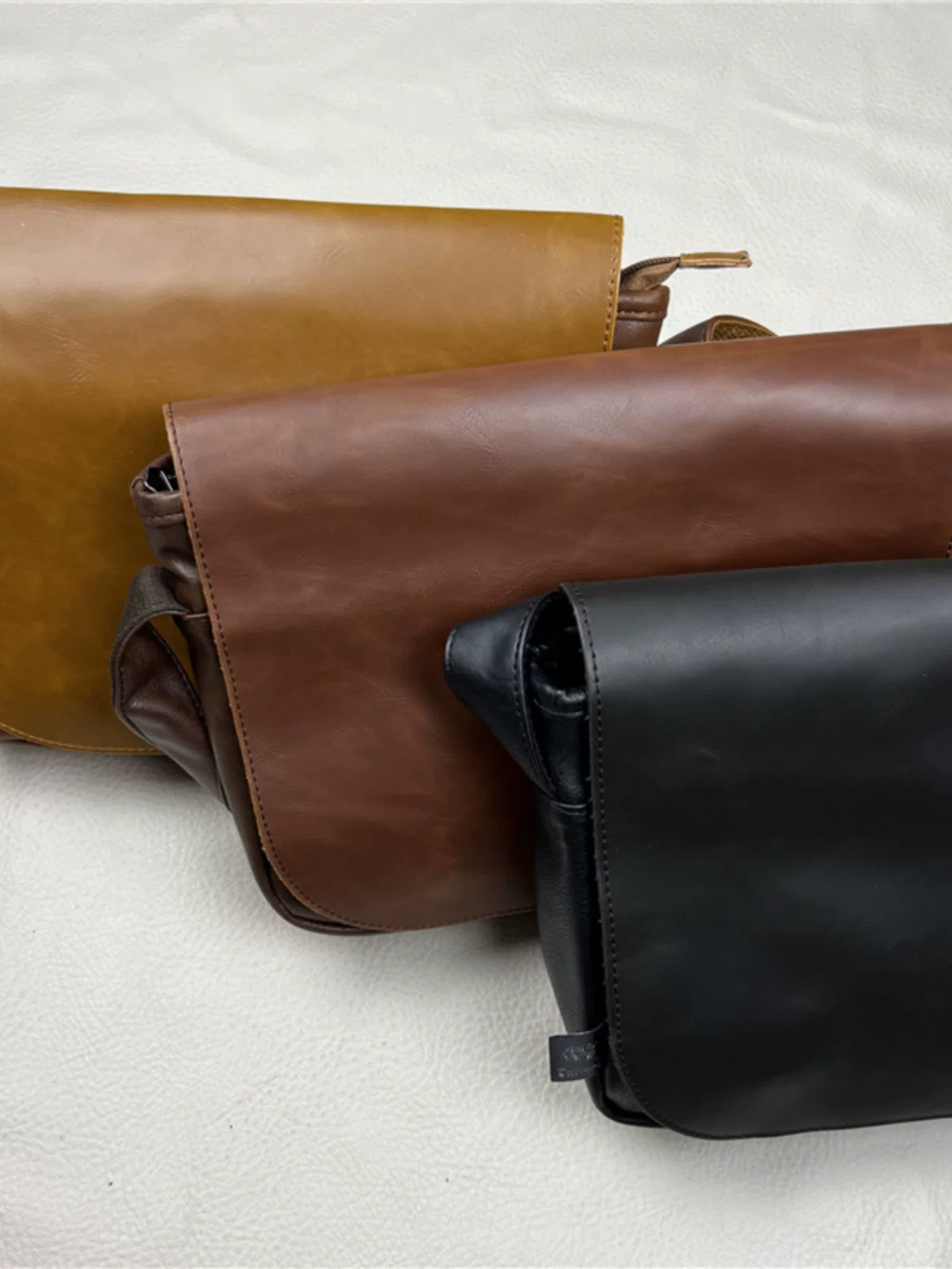 Túi đeo chéo nam phong cách ba hộp theo xu hướng quốc gia Nhật Bản, kiểu dáng giản dị, unisex, có nắp gập, phong cách retro, balo đeo vai