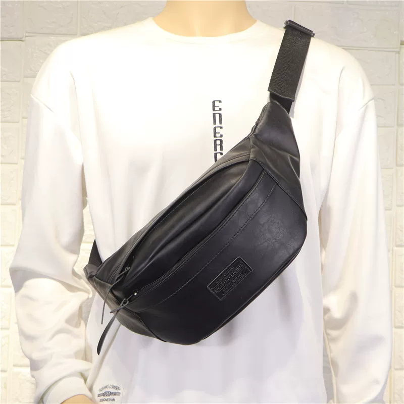 how2play túi đeo ngực nam phong cách Hàn Quốc thời thượng, đơn giản, chất liệu da PU mềm, đeo chéo, đeo hông, phong cách thể thao, balo nam