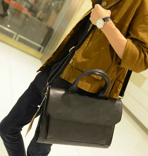 Túi nam kiểu Hàn Quốc 2025 chất liệu da ngựa điên, túi xách nam, túi đeo vai da, cặp da công sở, túi đeo chéo đựng laptop