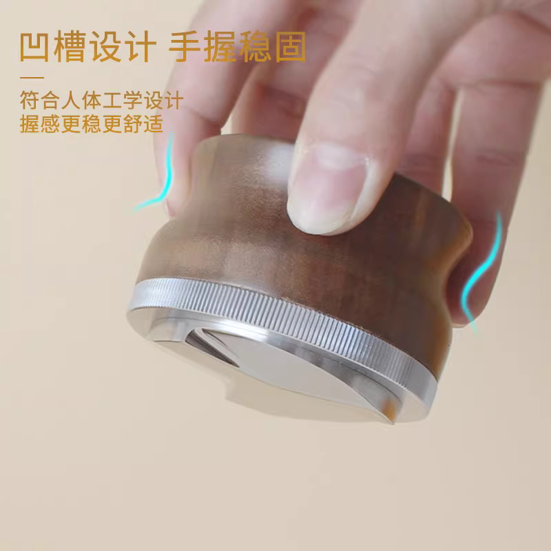 Tay cầm máy pha cà phê bằng gỗ óc chó, chất liệu thép không gỉ, kiểu ba lưỡi, kích thước 51/53/58mm