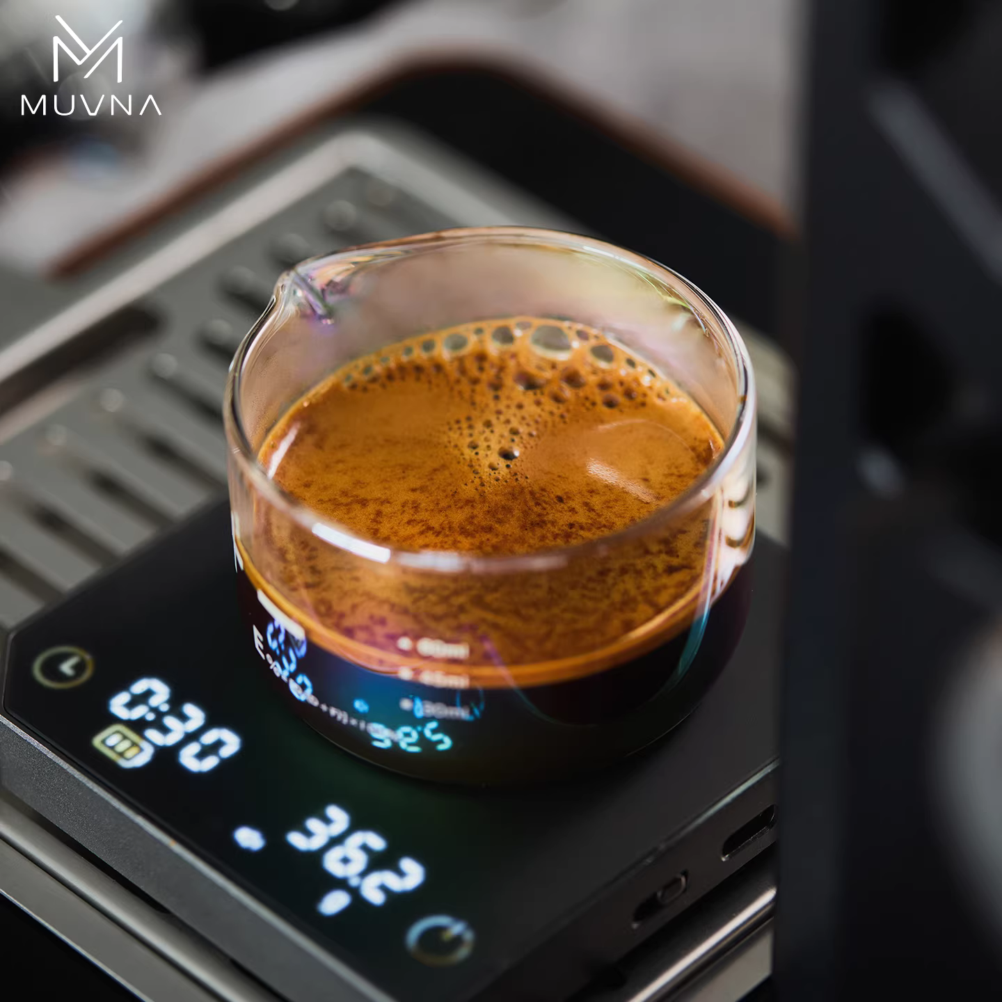 Ly thủy tinh nhiều màu MUVNA Star Rain, ly đo cà phê kiểu Ý, ly Espresso 100ml có vạch chia độ