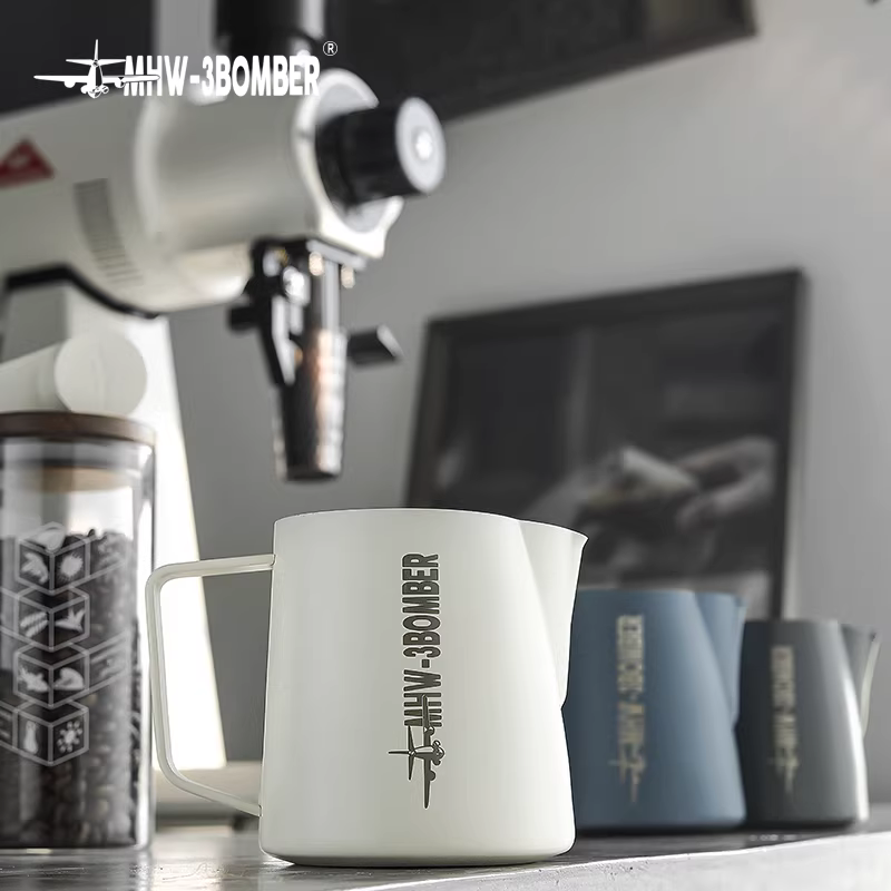 MHW-3BOMBER Bình tạo bọt sữa Latte Art bằng thép không gỉ, vòi nhọn, cốc tạo bọt sữa, vòi cá sấu 5.0