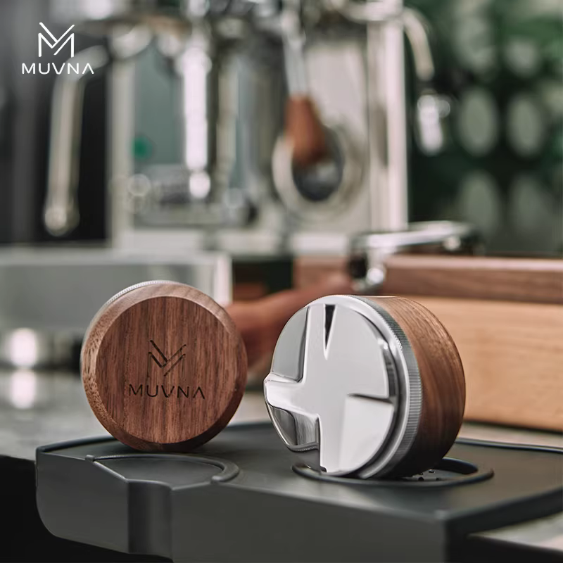 Máy pha cà phê MUVNA, dụng cụ phân phối bột cà phê, chiều cao điều chỉnh được, thép không gỉ 304, dụng cụ nén bột cà phê có ren