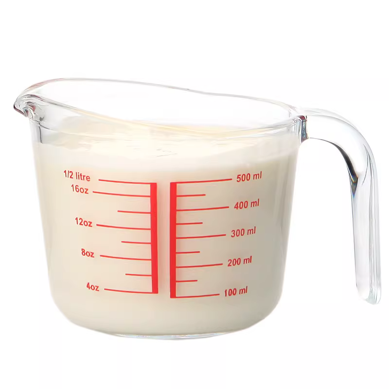 Cốc đong thủy tinh Phoenix có vạch chia độ, chịu nhiệt độ cao, dùng cho cà phê, sữa, thí nghiệm, có tay cầm, 250/500ml