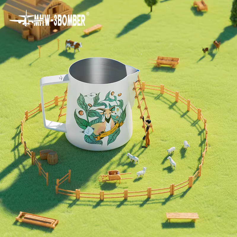 MHW Bomber Latte Art Cup Kỷ niệm 6 năm Phiên bản giới hạn Origin Series Coffee Latte Art Cup Cốc tạo bọt sữa 600ml