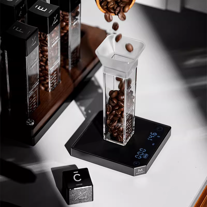 Cân điện tử pha cà phê Espresso mini MUVNA, cân điện tử pha cà phê thủ công với chức năng hẹn giờ và màn hình LED