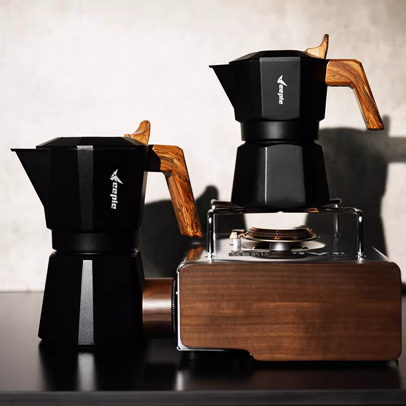 Máy pha cà phê moka pot hai van Blackhawk, ấm pha cà phê thủ công hai van, máy pha cà phê kiểu Ý chiết xuất espresso