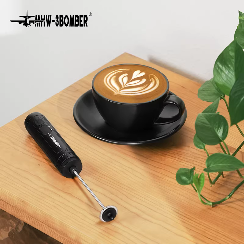 Máy đánh bọt sữa cầm tay điện MHW Bomber Magician, dụng cụ tạo bọt sữa, kem, đánh trứng cho cà phê Latte Art