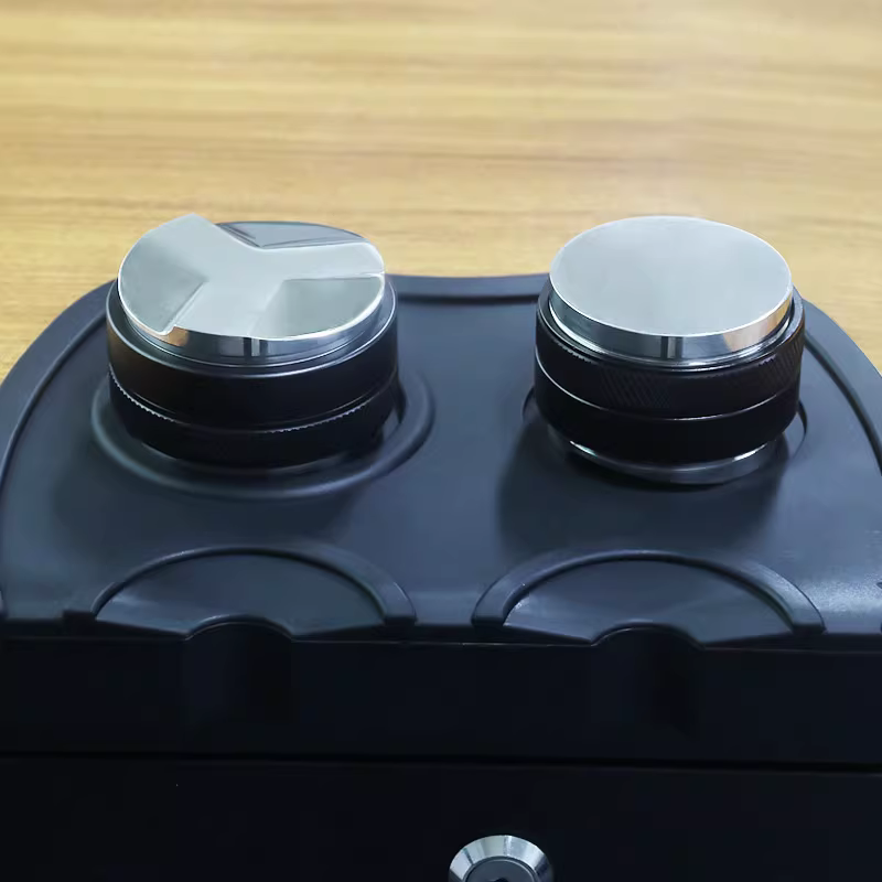 Máy phân phối bột cà phê hai đầu, dụng cụ ép bằng thép không gỉ, máy phân phối bột ba lớp đa năng, búa ép đáy phẳng, dụng cụ pha cà phê tích hợp