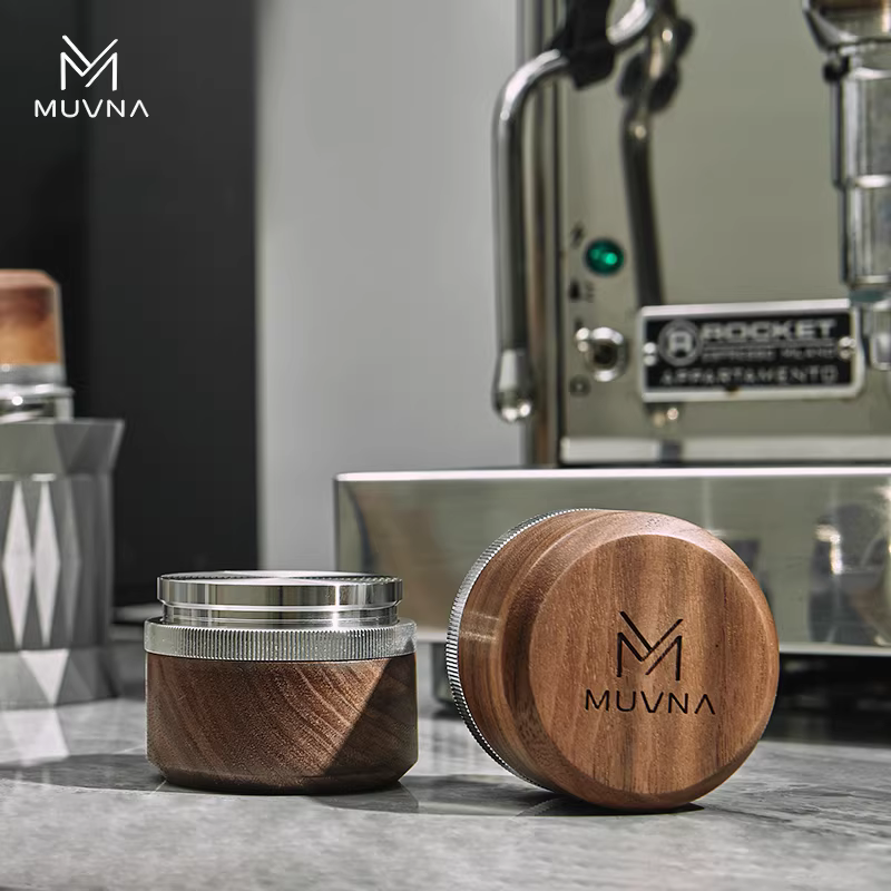 Máy pha cà phê MUVNA, dụng cụ phân phối bột cà phê, chiều cao điều chỉnh được, thép không gỉ 304, dụng cụ nén bột cà phê có ren