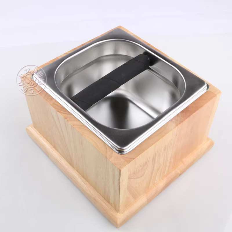 Thùng đựng bã cà phê bằng gỗ chắc chắn và thép không gỉ, hộp đựng bã cà phê, hộp đựng bã cà phê cho máy pha cà phê