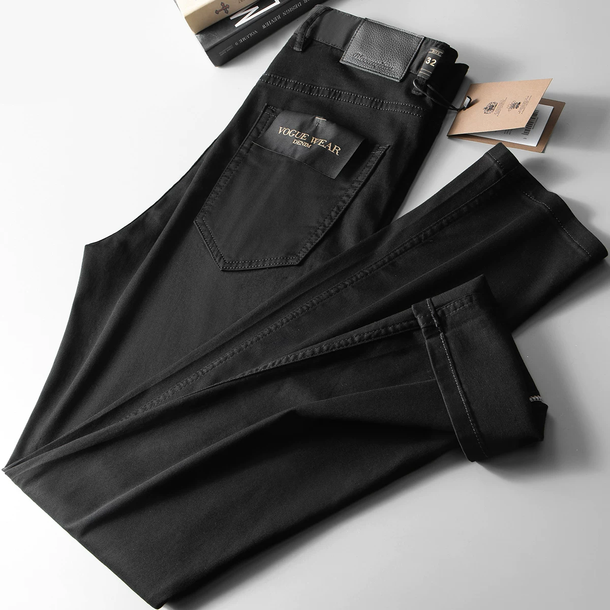 Mùa Xuân/Mùa Hè 2022 Quần Jean Mỏng Nam Công Sở Thẳng Đen Quần Dài Giặt Cotton Co Giãn Denim Thoải Mái Và Thoáng Khí