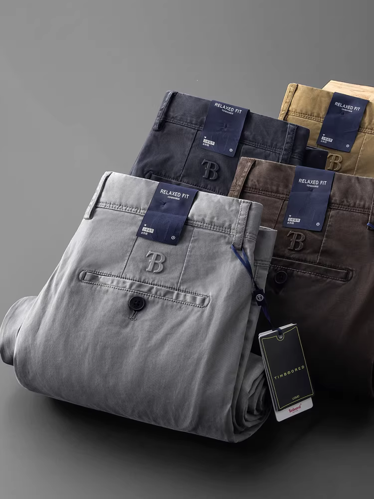 Quần dài dáng thẳng phong cách cổ điển bằng cotton nguyên chất mới dành cho nam mùa xuân hè, quần dài đa năng, hơi co giãn, mềm mại, thân thiện với làn da, thoáng khí và mỏng.