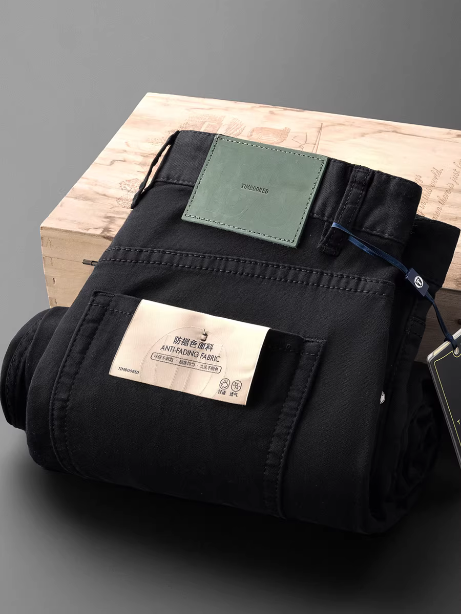 Quần jean nam màu đen tuyền chống phai màu, chất liệu mỏng nhẹ mùa xuân hè, kiểu dáng đa năng, lịch sự, quần dài rộng rãi và thoáng khí
