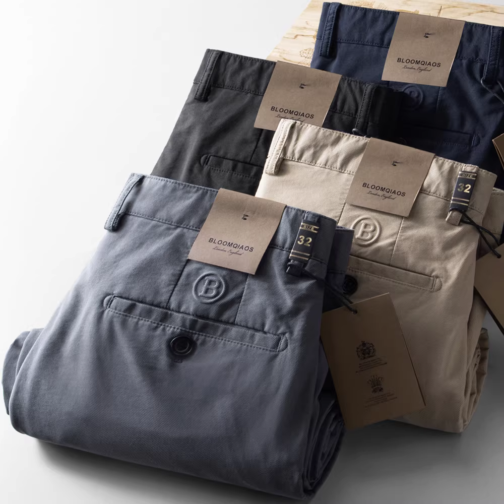 2023 Xuân/Hè Mới Nhẹ Vải Tuýt Quần Âu Nam Thẳng Công Sở Quần Co Giãn Mềm Mại Đa Năng Tinh Tế Thoáng Khí