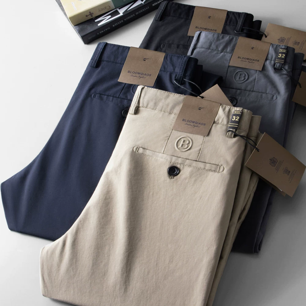 2023 Xuân/Hè Mới Nhẹ Vải Tuýt Quần Âu Nam Thẳng Công Sở Quần Co Giãn Mềm Mại Đa Năng Tinh Tế Thoáng Khí
