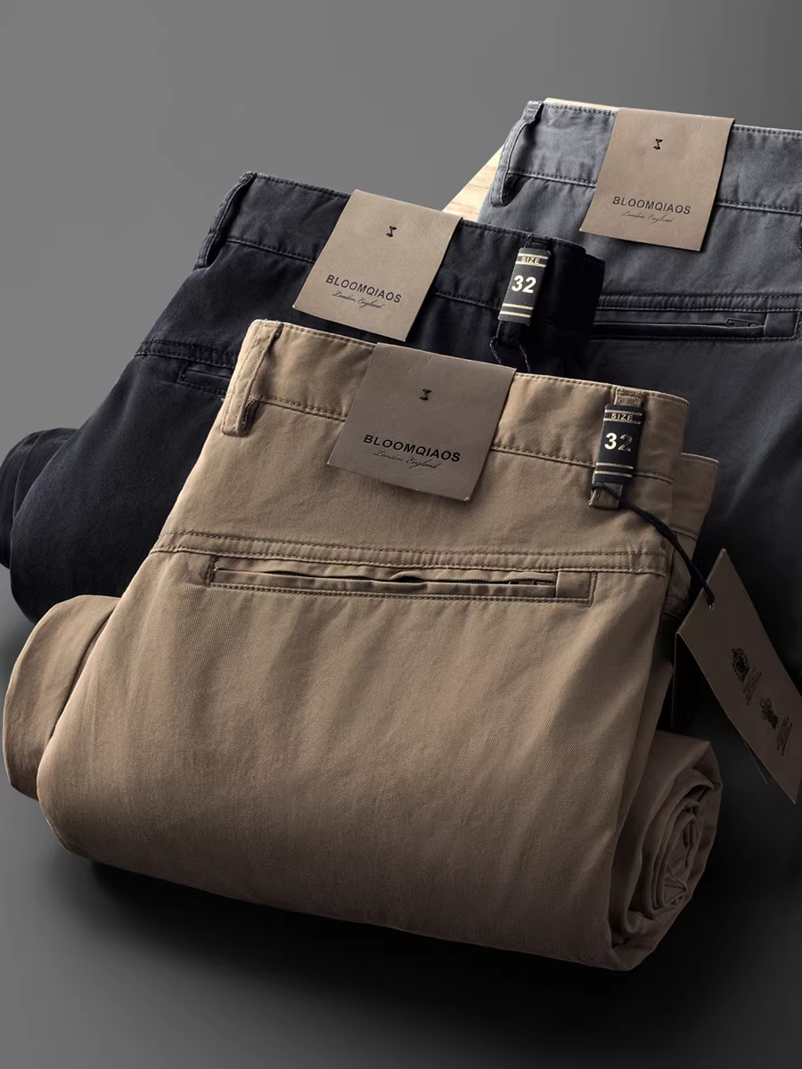 Quần dài nam chất liệu cotton 100% nguyên chất, bền mài mòn, giặt được, kiểu dáng vintage, nhiều túi, dáng thẳng rộng, chất liệu dày dặn, đa năng và mỏng nhẹ.
