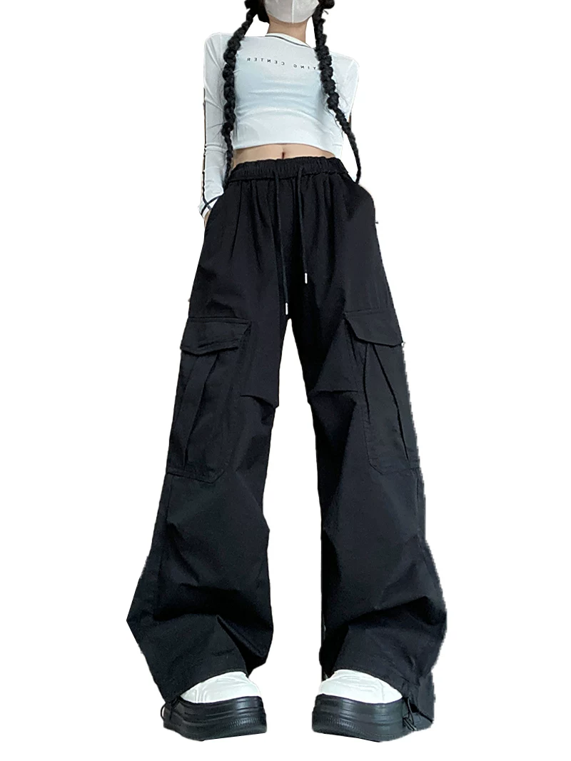 Quần cặp đôi phong cách hip-hop kiểu Mỹ mùa thu, quần cargo thời trang đường phố cao cấp, quần nam rộng rãi thoải mái, quần ống rộng