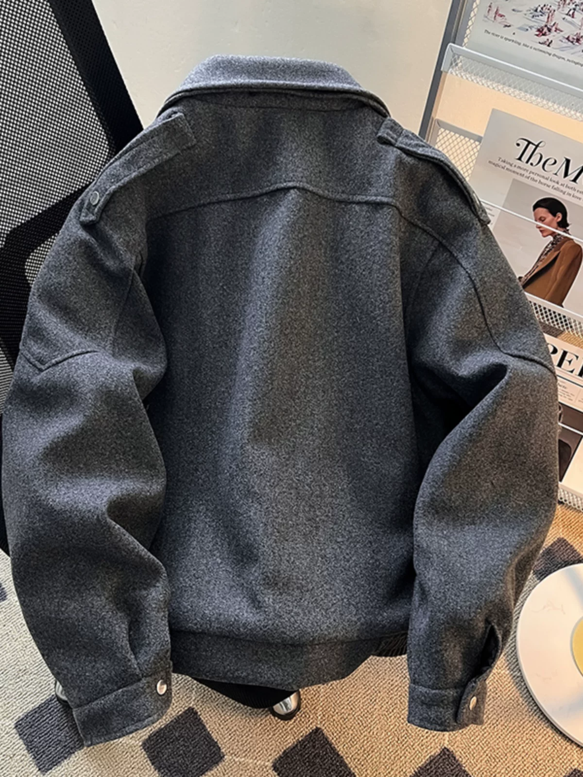 Áo khoác len mùa thu đông nam cleanfit áo khoác len ngắn dáng rộng hợp thời trang phong cách Mỹ cao cấp