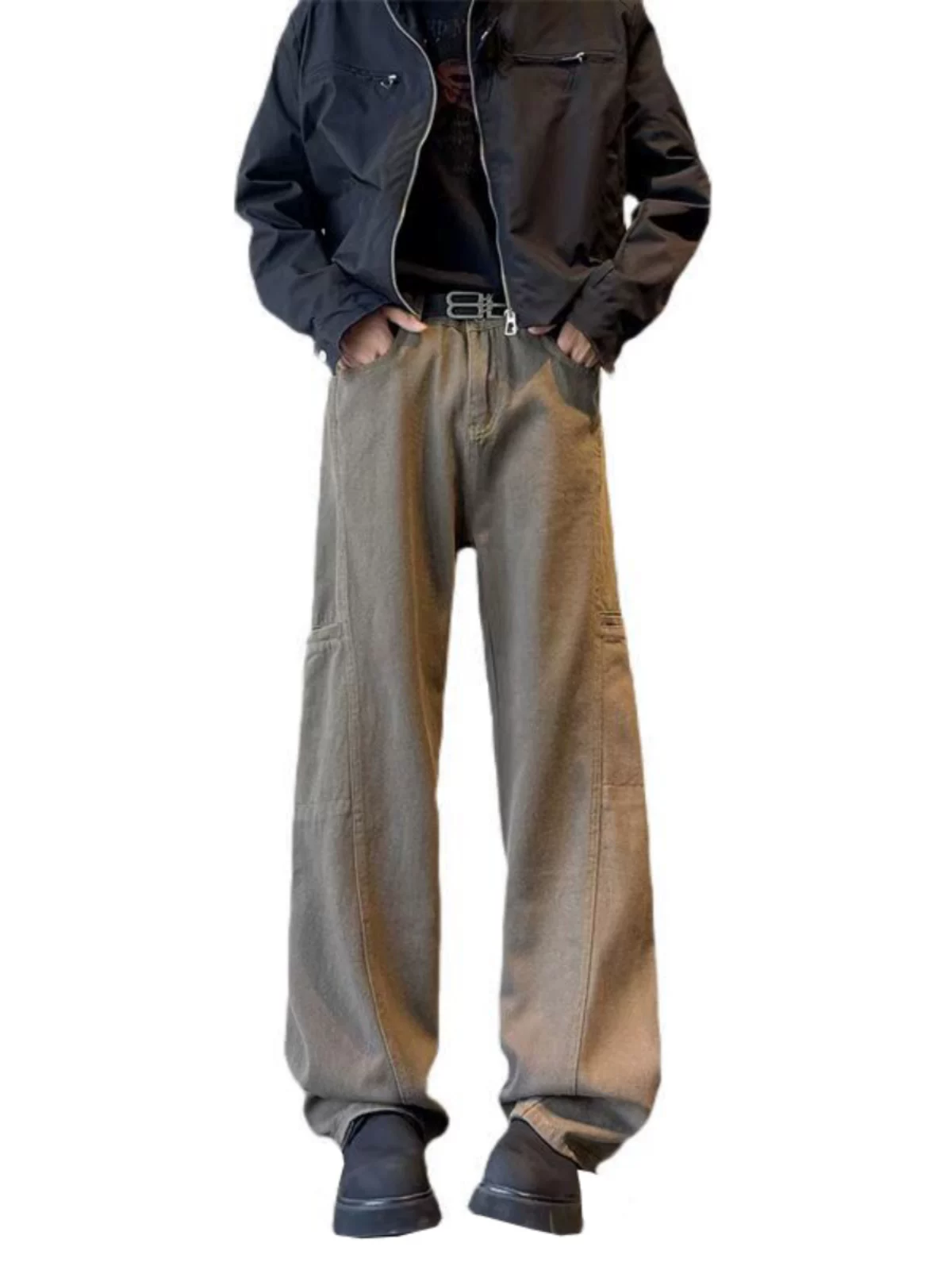 Quần jean nam chất liệu denim mềm mại, kiểu dáng cleanfit, phong cách retro Mỹ, ống loe, quần dài xu hướng thời trang, thoải mái khi mặc đi làm.