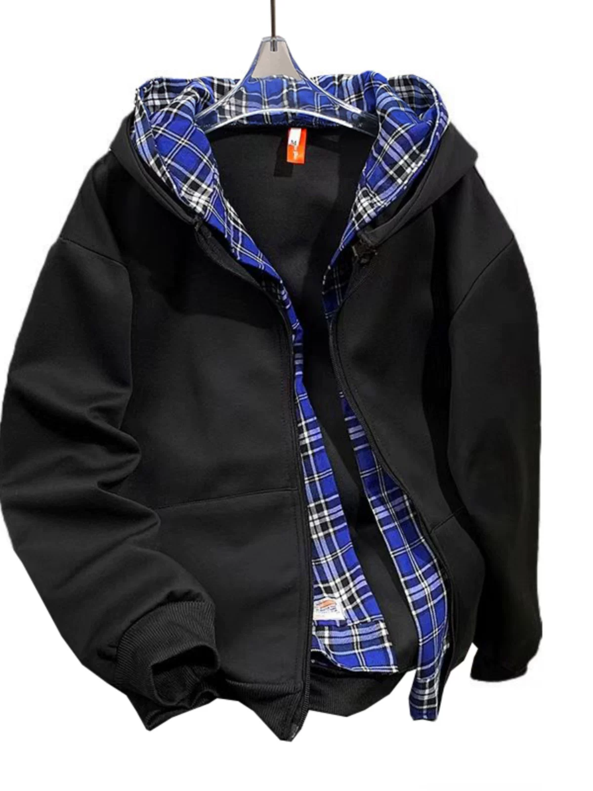 Áo len cardigan kẻ sọc giả hai mảnh dành cho nam, thiết kế hợp thời trang thu đông, áo khoác dáng rộng kiểu Mỹ.