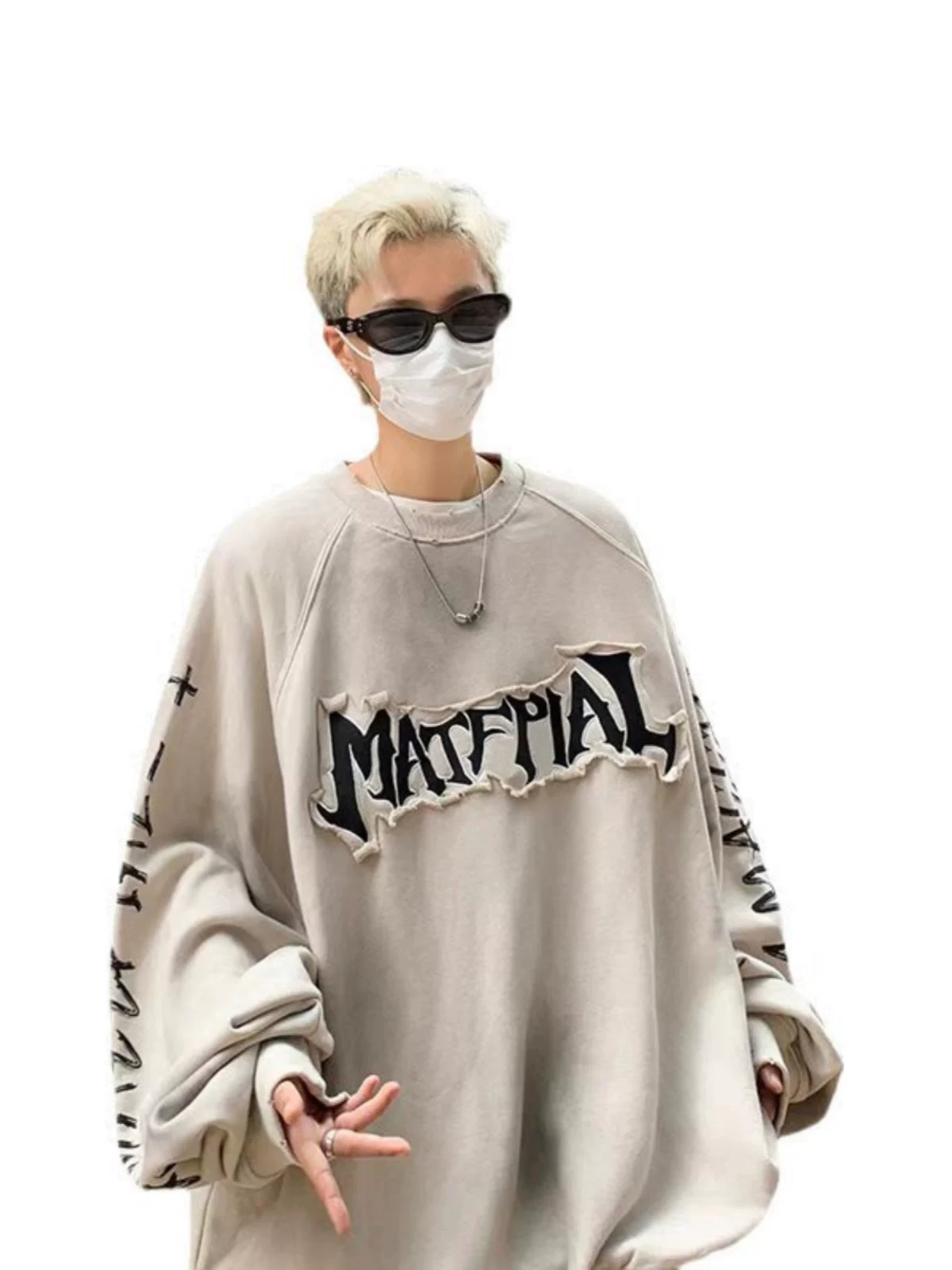 Áo nỉ thêu họa tiết dành cho nam, phong cách hip-hop đường phố Mỹ, dáng rộng, thương hiệu thời thượng, phong cách hoang dã, áo khoác đôi cho mùa xuân thu.