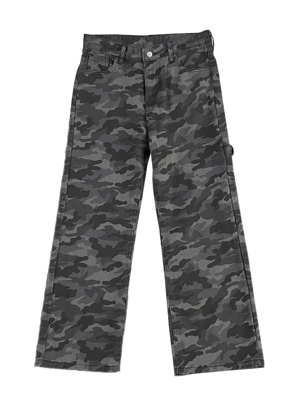 Quần jean công sở ngụy trang cá tính và sành điệu dành cho nam, quần cleanfit thương hiệu hợp thời trang mùa hè, quần dài ống rộng dáng rộng phong cách Mỹ cổ điển.