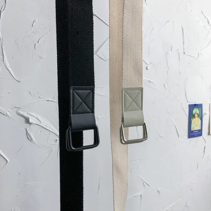 Thắt lưng vải canvas đa năng hợp thời trang dành cho giới trẻ, thắt lưng khóa đôi dành cho nam, thắt lưng kéo dài thời trang dành cho học sinh, thắt lưng nữ.